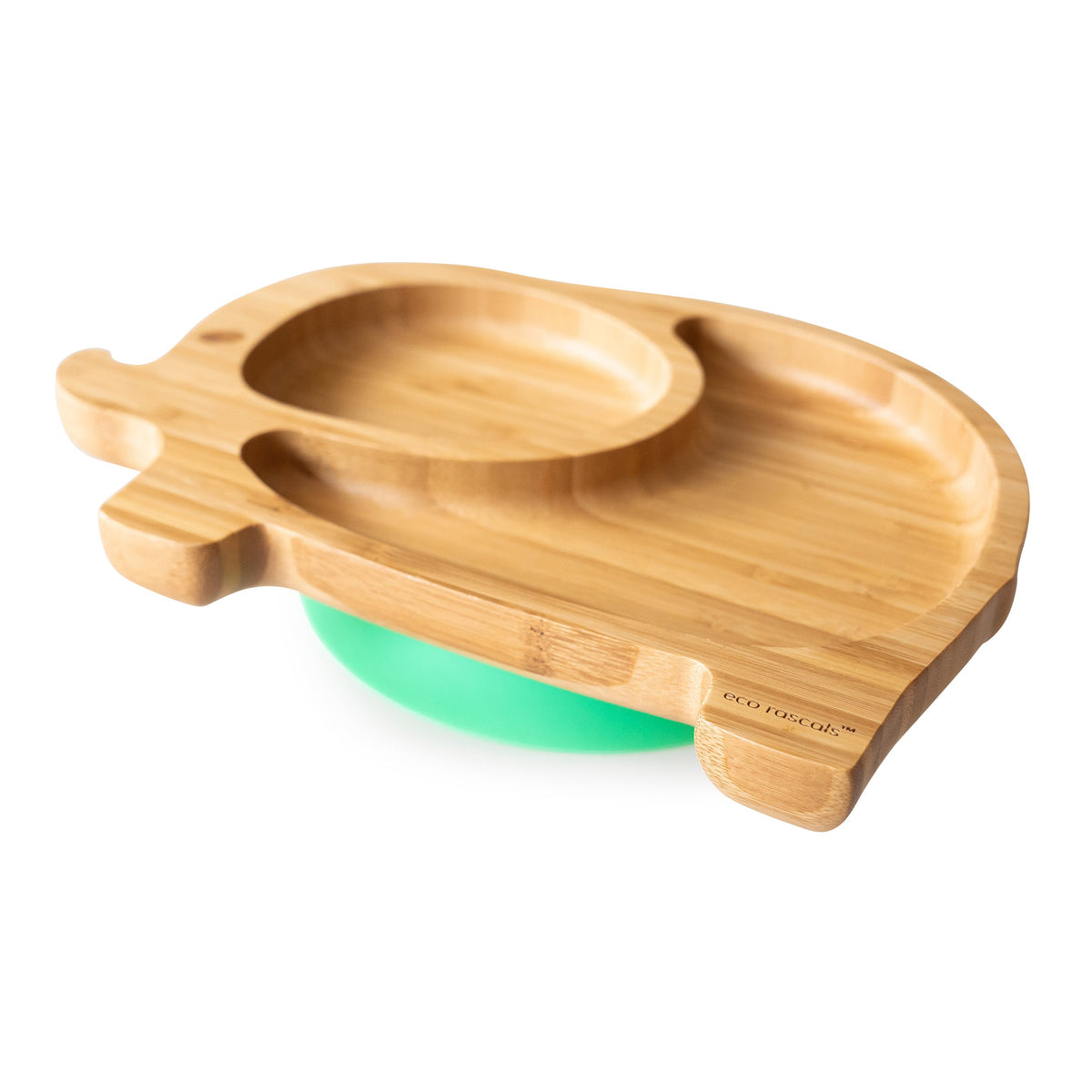 Eco-Rascals Elephant Bamboo Plate Plates BambooBeautiful Ltd Green 