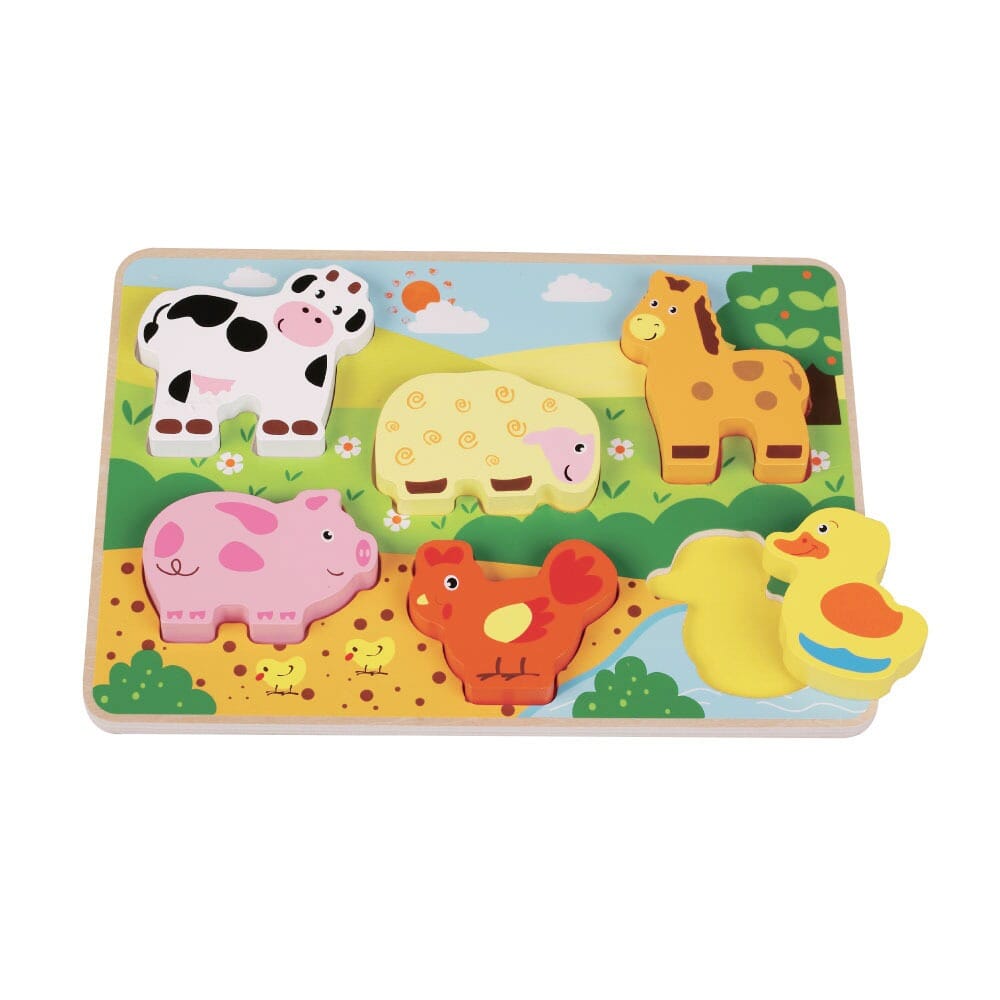 Farm Chunky Wooden Puzzle Wooden Toys BambooBeautiful 