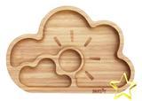 Load image into Gallery viewer, Kids Bamboo Plate - Snazzy Kid Segmented Cloud Bamboo Plate Cloud BambooBeautiful Ltd 