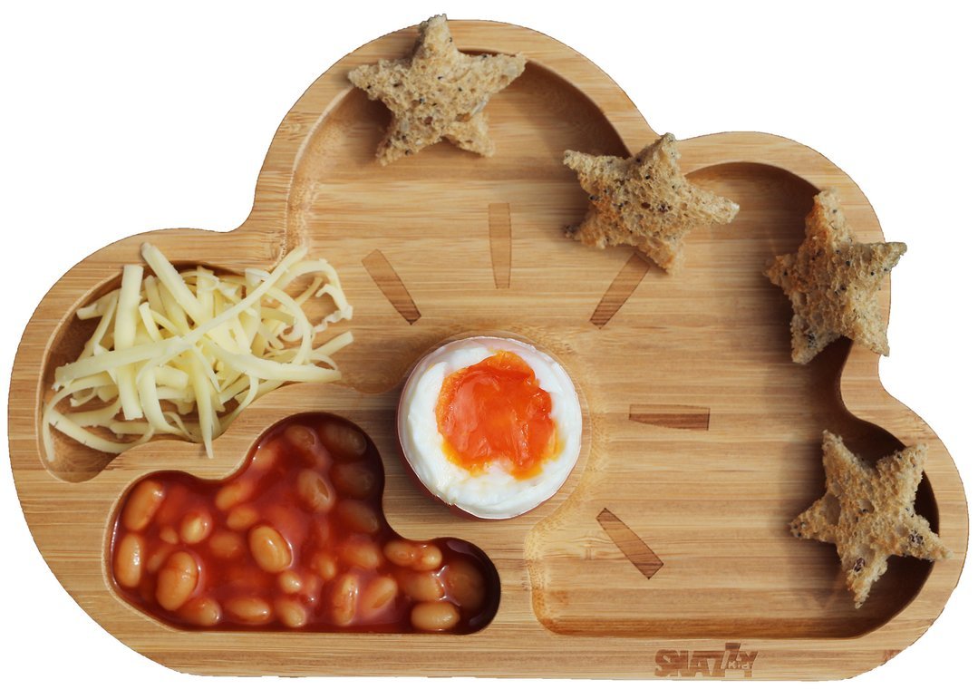 Kids Bamboo Plate - Snazzy Kid Segmented Cloud Bamboo Plate Cloud BambooBeautiful Ltd 