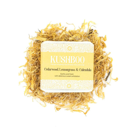 Kushboo Soap Bar - Cedarwood, Lemongrass and Calendula BambooBeautiful Ltd 