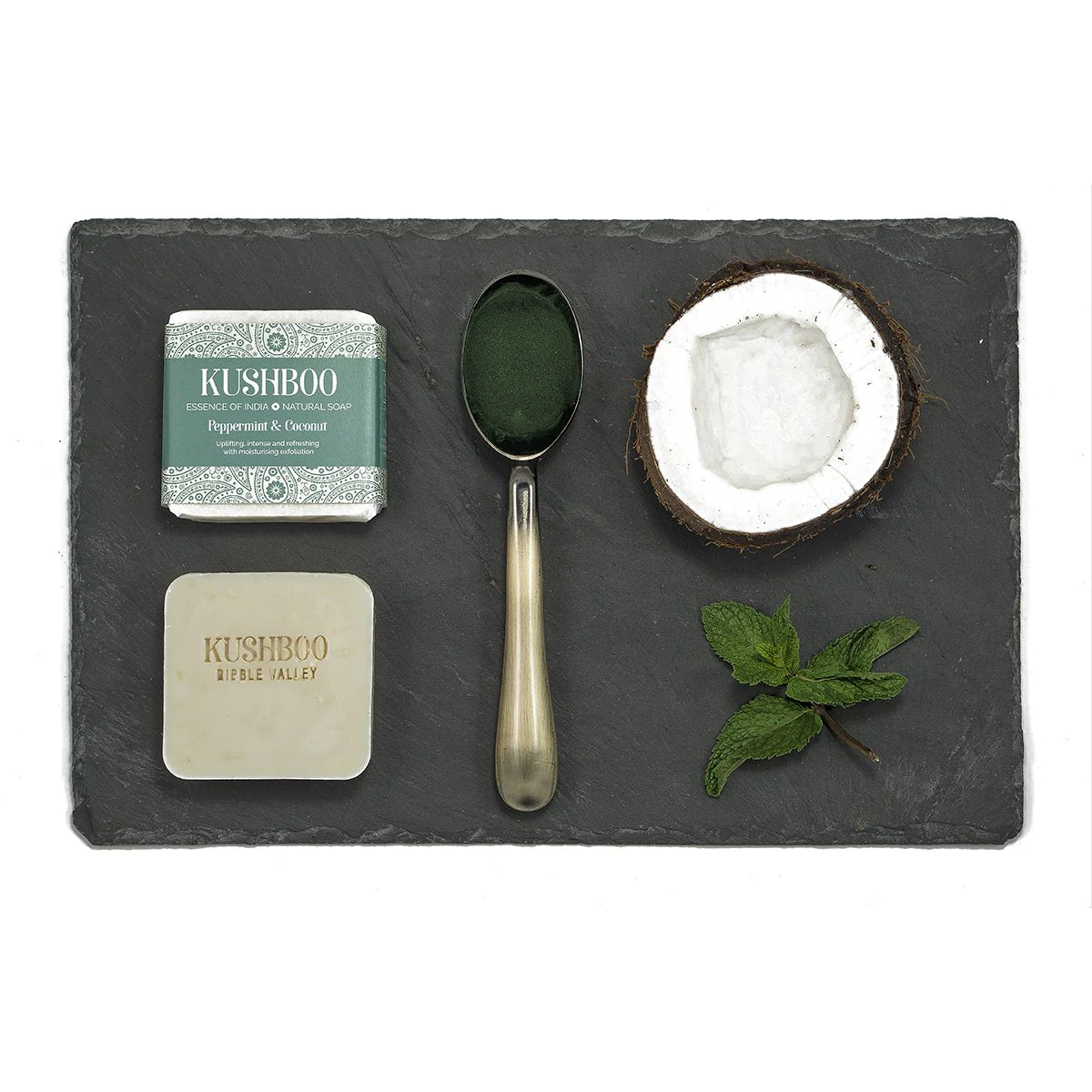 Kushboo Soap Bar - Peppermint and Coconut Bar Soap BambooBeautiful Ltd 