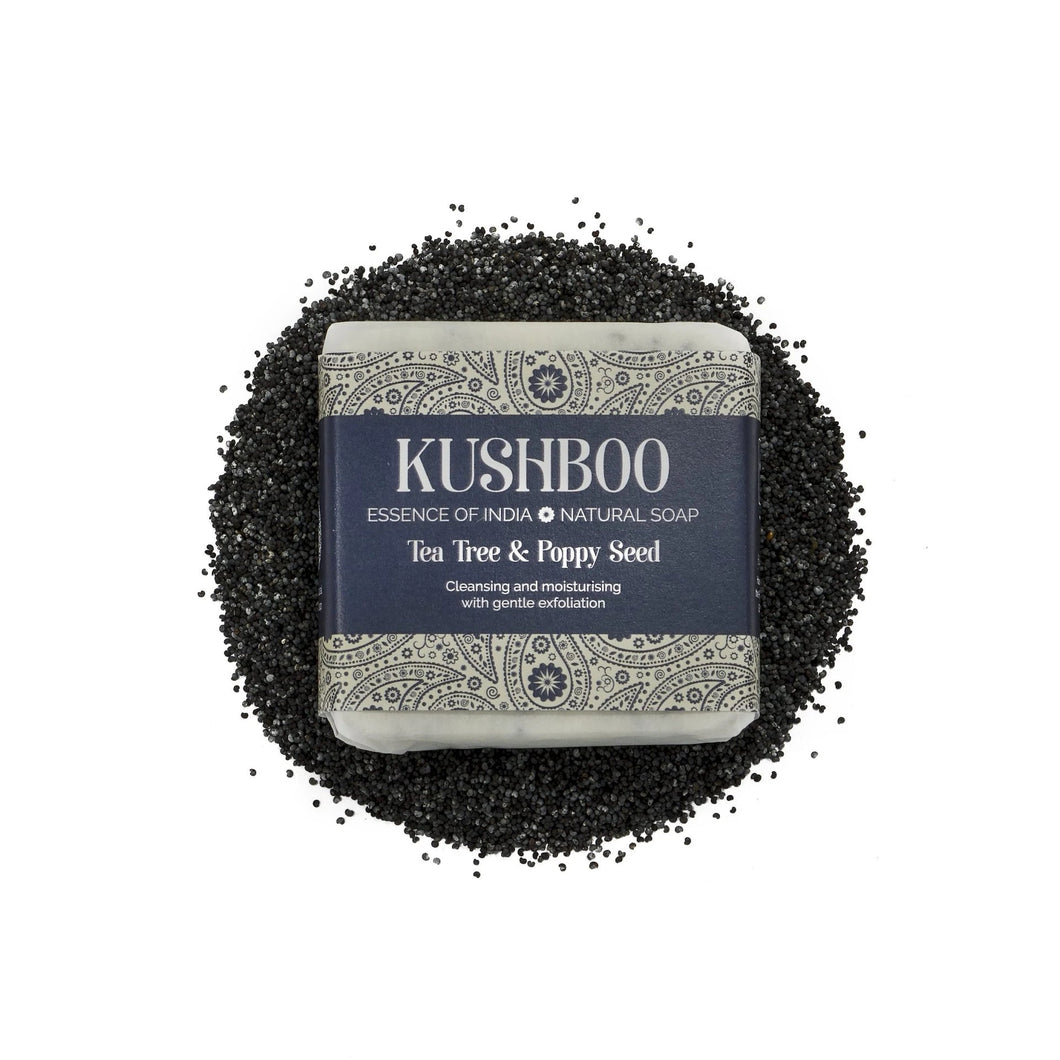 Kushboo Soap Bar - Tea Tree and Poppy Seed Bar Soap BambooBeautiful Ltd 
