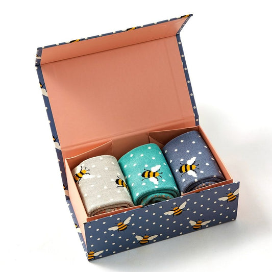 Ladies Bamboo Socks In a Box - Bumble Bees Socks BambooBeautiful Ltd 