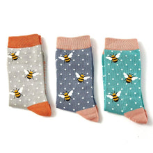 Load image into Gallery viewer, Ladies Bamboo Socks In a Box - Bumble Bees Socks BambooBeautiful Ltd 