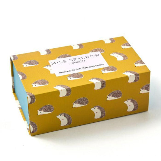 Ladies Bamboo Socks In a Box - Hedgehogs Socks BambooBeautiful Ltd 