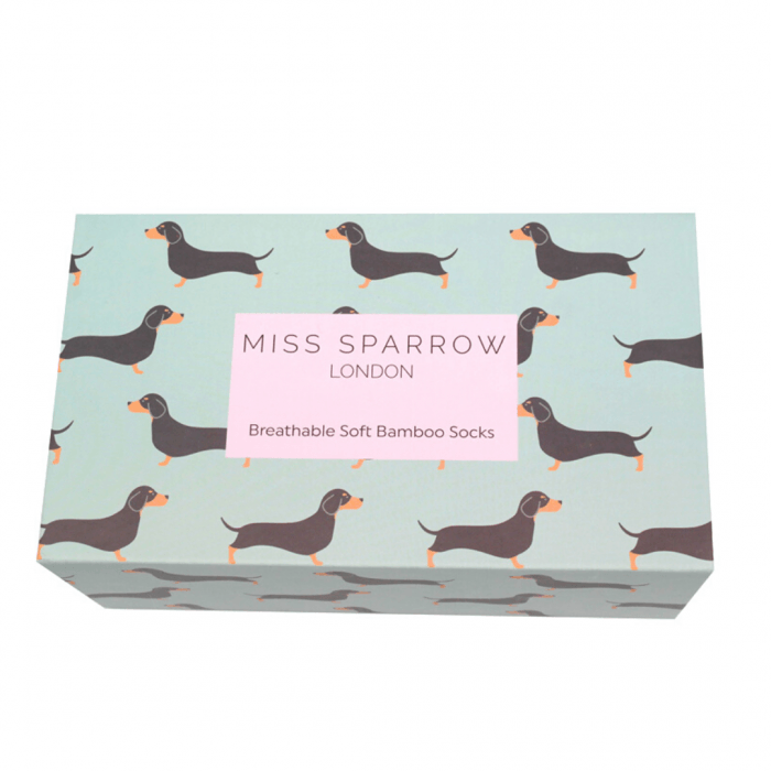 Ladies Bamboo Socks In a Box - Little Sausage Dogs Socks BambooBeautiful Ltd 