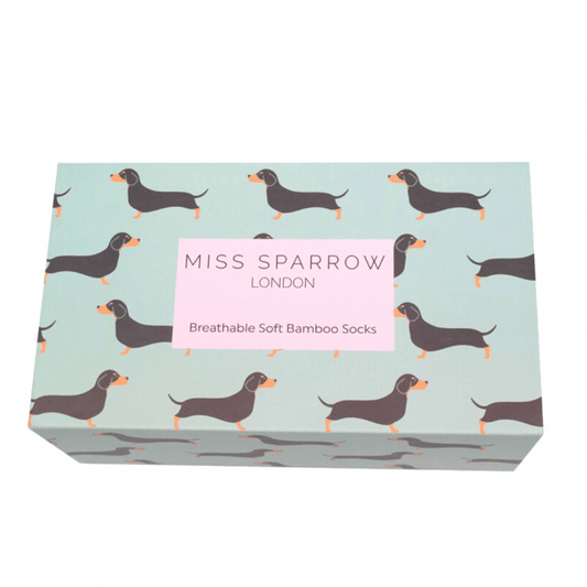 Ladies Bamboo Socks In a Box - Little Sausage Dogs Socks BambooBeautiful Ltd 