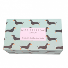 Load image into Gallery viewer, Ladies Bamboo Socks In a Box - Little Sausage Dogs Socks BambooBeautiful Ltd 