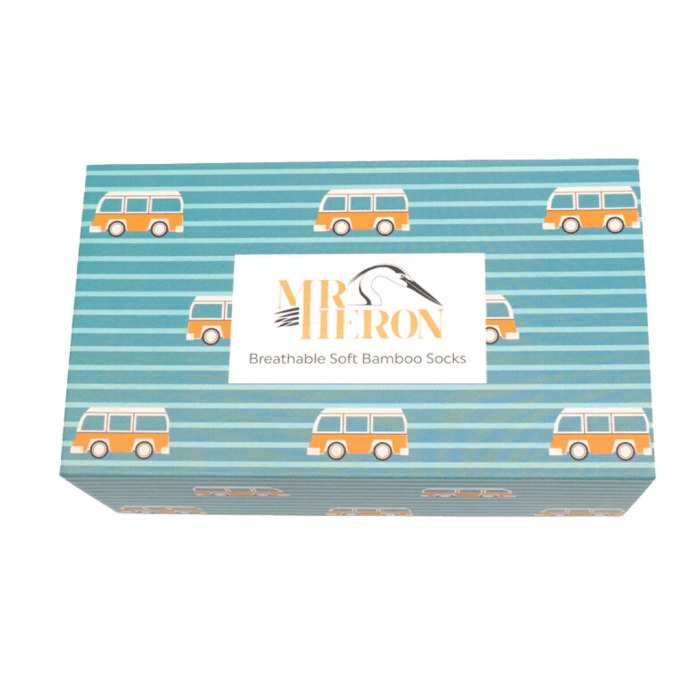 Mens Bamboo Socks In a Box - Camper Stripes Socks BambooBeautiful Ltd 