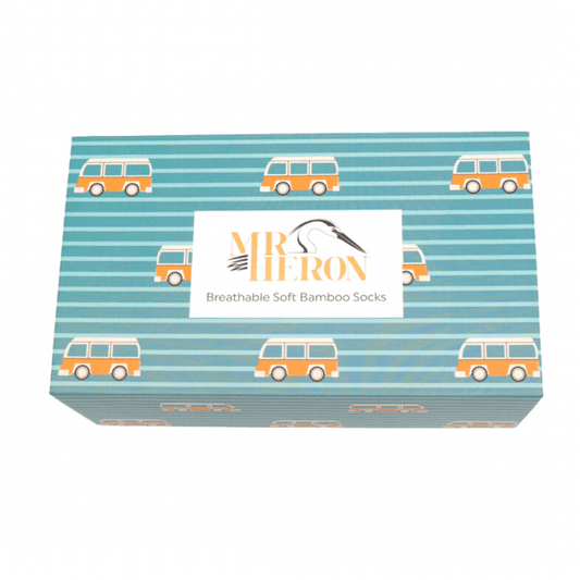 Mens Bamboo Socks In a Box - Camper Stripes Socks BambooBeautiful Ltd 