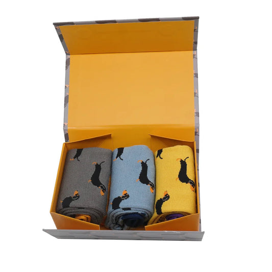Mens Bamboo Socks In a Box - Little Sausage Dogs Socks BambooBeautiful Ltd 