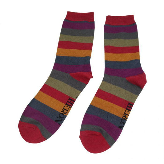 Mens Bamboo Socks In a Box - Thick Stripes Socks BambooBeautiful Ltd 