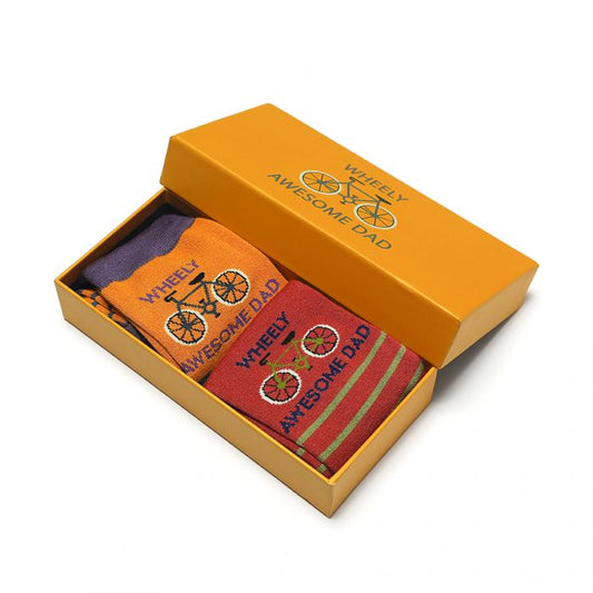 Mens Bamboo Socks In a Box - Wheely Awesome Dad Socks BambooBeautiful Ltd 