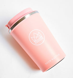 Neon Kactus Reuseable Coffee Cup BambooBeautiful Ltd Pink Flamingo 