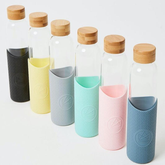 Neon Kactus Reuseable Glass Water Bottle Water Bottle BambooBeautiful 