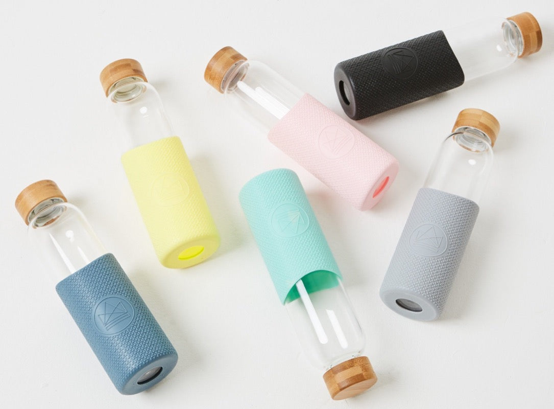 Neon Katcus Reuseable Glass Water Bottle Water Bottle BambooBeautiful 