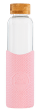 Load image into Gallery viewer, Neon Katcus Reuseable Glass Water Bottle Water Bottle BambooBeautiful Pink Flamingo 