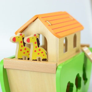 Noah's Ark Wooden Shape Sorter Wooden Toys BambooBeautiful 