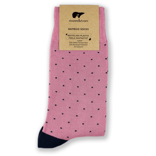 Slopes and Town Bamboo Socks - Pink Dotty BambooBeautiful Ltd 