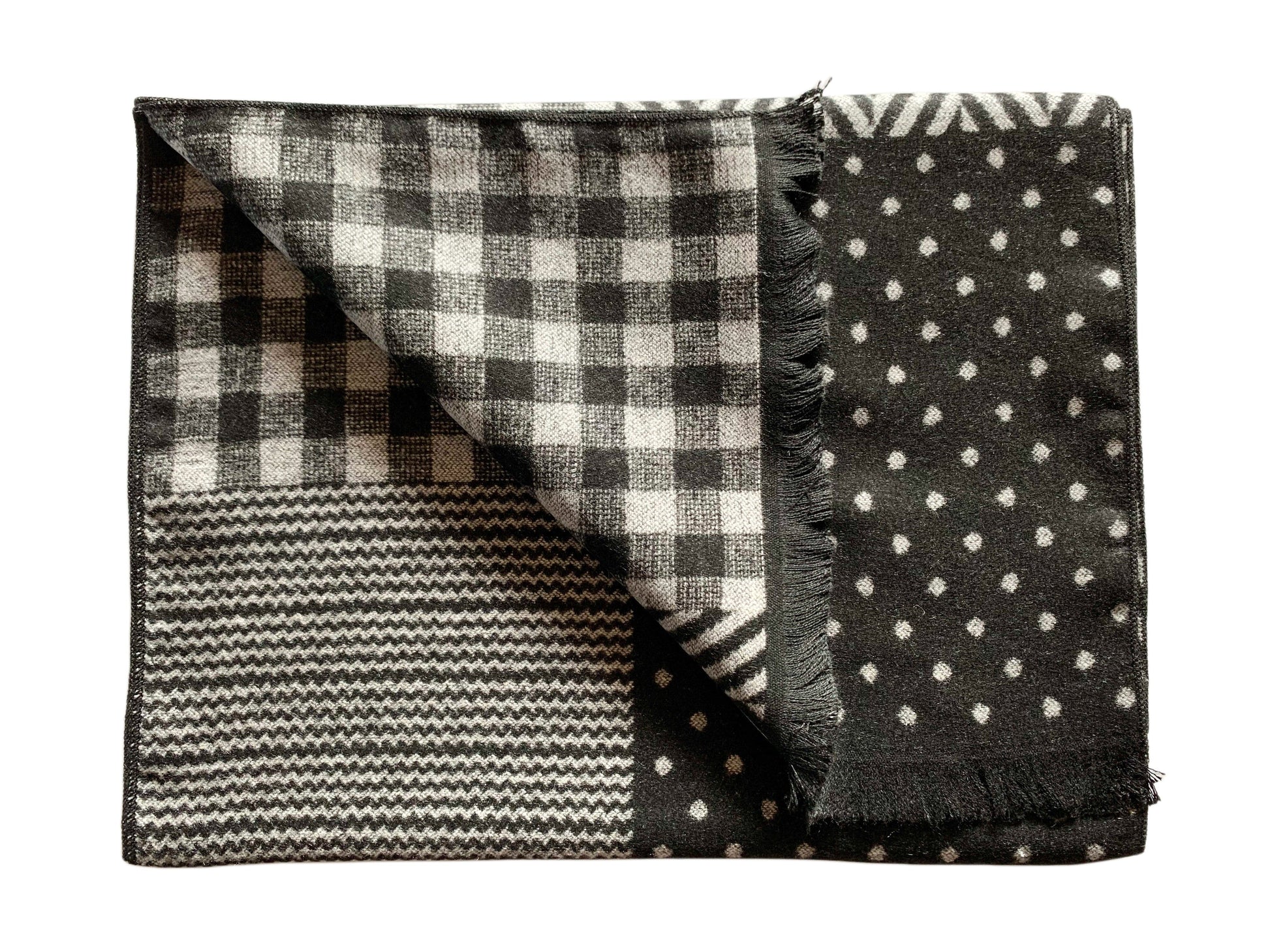 Swole Panda Bamboo Scarf - Black and White Checks and Dots BambooBeautiful 