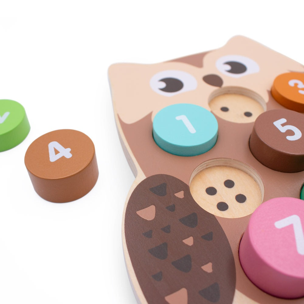 Wooden Owl Number Block Puzzle Toys & Games BambooBeautiful 