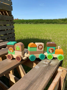 Wooden Stacking Train Toys & Games BambooBeautiful 